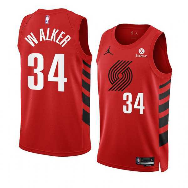 Men%27s Portland Trail Blazers #34 Jabari Walker 2022-23 Red Statement Edition Swingman Stitched Basketball Jersey Dzhi->san antonio spurs->NBA Jersey